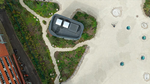 Frederiksberg (DNK), Stadhuis, Asak Flyt Cubus objectkleur 1418. I © by ASAK, Norway 