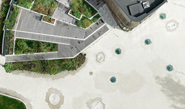 Frederiksberg (DNK), Stadhuis, Asak Flyt Cubus objectkleur 1418. I © by ASAK, Norway 