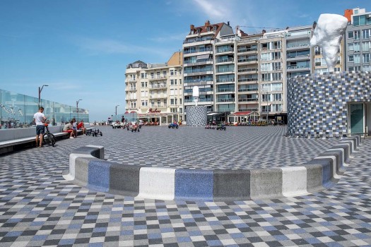 Knokke (BE), Rubens-Plein, Boulevard Grassano, Nardo, Bianco en Objectkleur Beneveto.