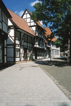 Werne (DE), Kerk Binnenplaats, Boulevard Objectkleur.