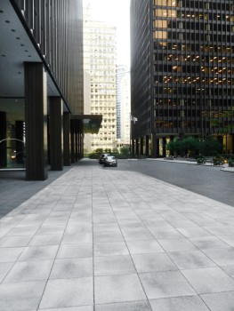 Chicago (USA), Illinois Center, Umbriano Granietgrijs-wit gemarmerd.