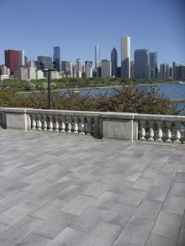 Chicago (USA), Shedd Aquarium, Umbriano Granietgrijs-wit gemarmerd.