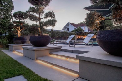 Conceo Grossformat Terrassenplatte Stufe Elegant Design Modern Stufe Licht Beleuchtet Pool Einfassung Terrasse 3307 253